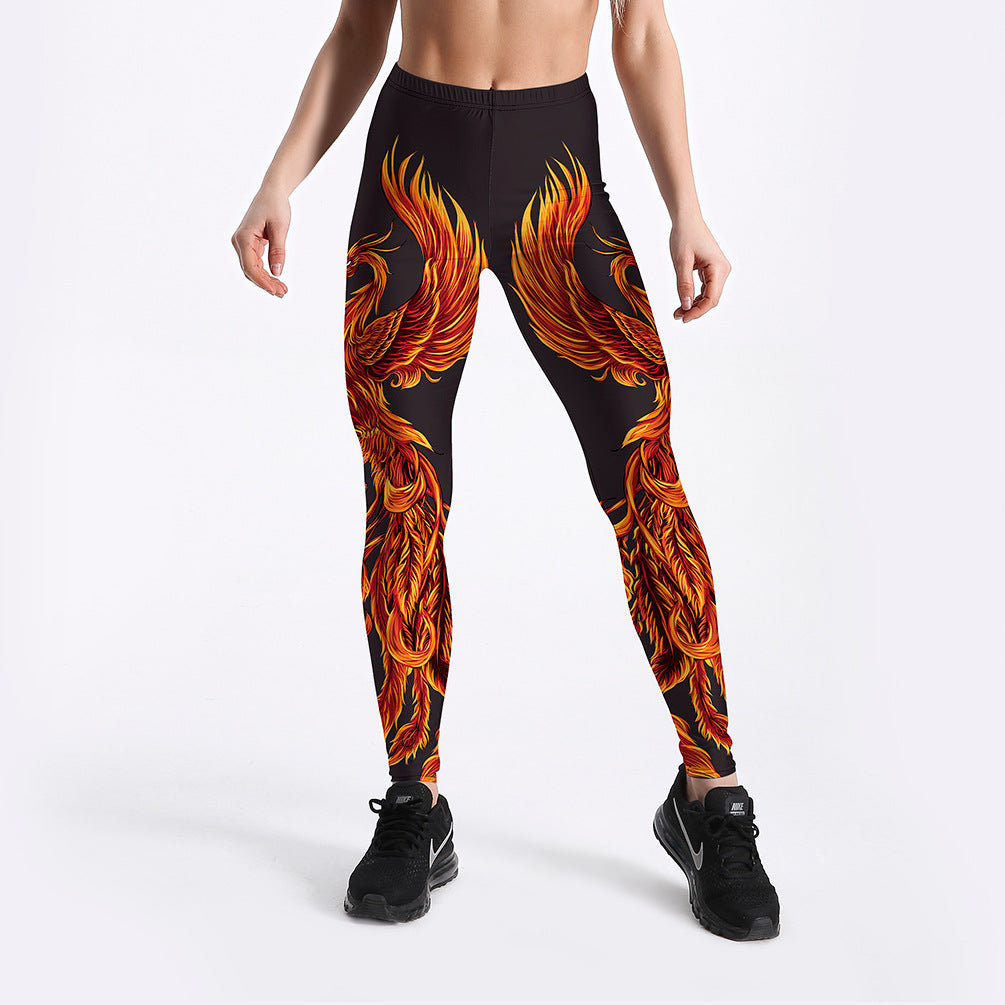 Rising Phoenix Yoga Leggings with Comfort and Flair