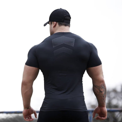 Men's High-Performance Sports T-Shirt and Muscle Tights