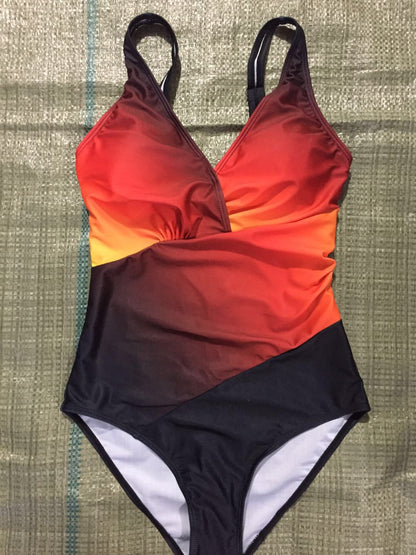 Chic Rainbow Gradient Swimsuit-Elevate Your Beach Look