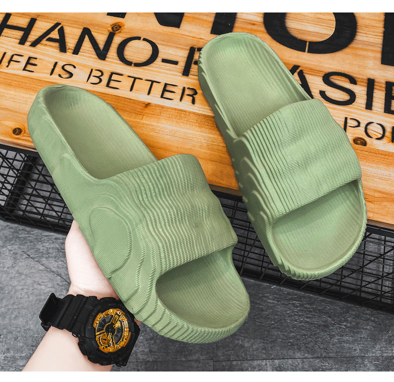 ស្បែកជើង Unisex Home Slippers សម្រាប់គូស្នេហ៍ - ស្បែកជើងផ្ទាត់ពណ៌រឹង