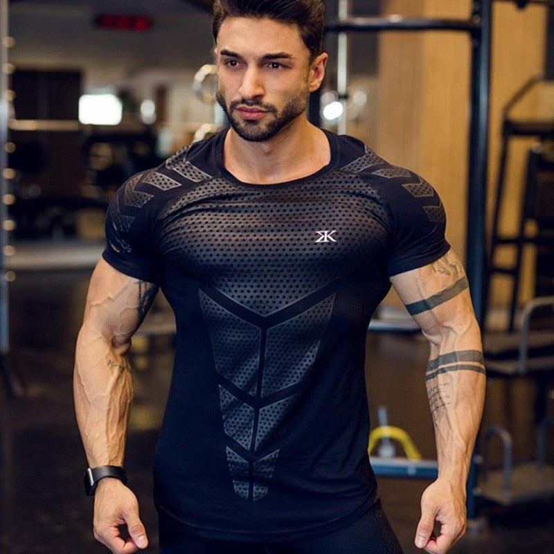 Men's High-Performance Sports T-Shirt and Muscle Tights