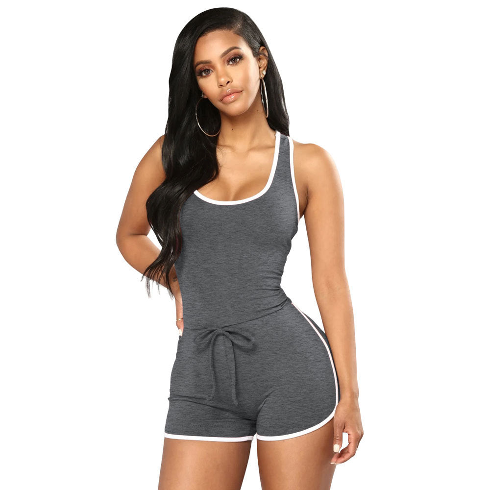 Fashion Solid Color Sexy Racer Back Jumpsuit-A Statement of Elegance