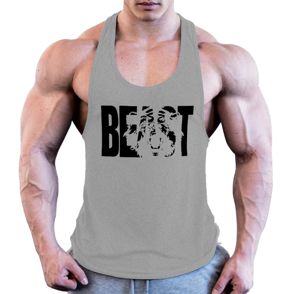 Men's Cotton Printed Wide Strap Vest for Active Comfort