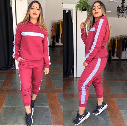 Women's Casual Patchwork Sports Suit for Active Style