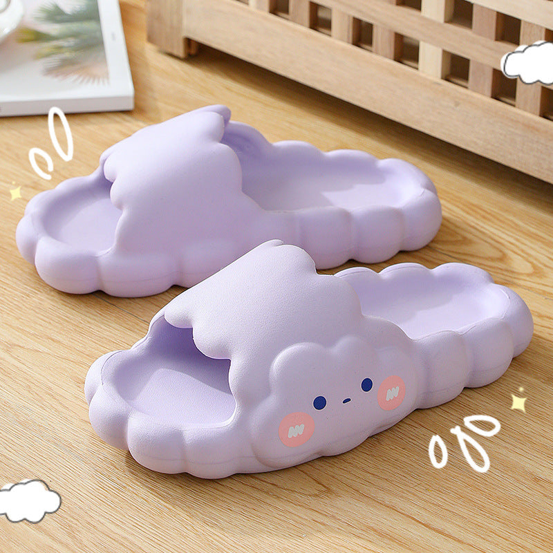 ស្បែកជើងប៉ាតា Cloud Thick-Bottom Cartoon សម្រាប់ការលួងលោមក្នុងផ្ទះដ៏កក់ក្ដៅ