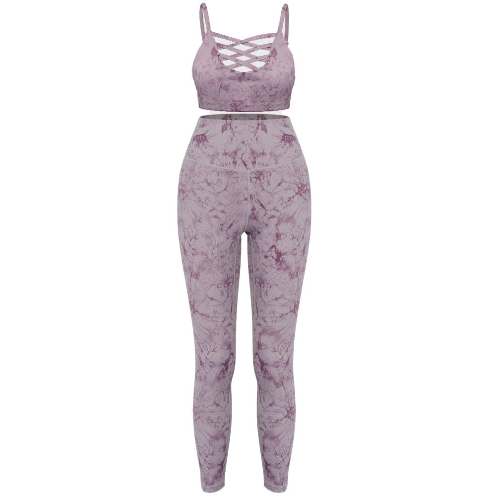 Trendy Tie-Dye Yoga Sports Suit with Vibrant Comfort