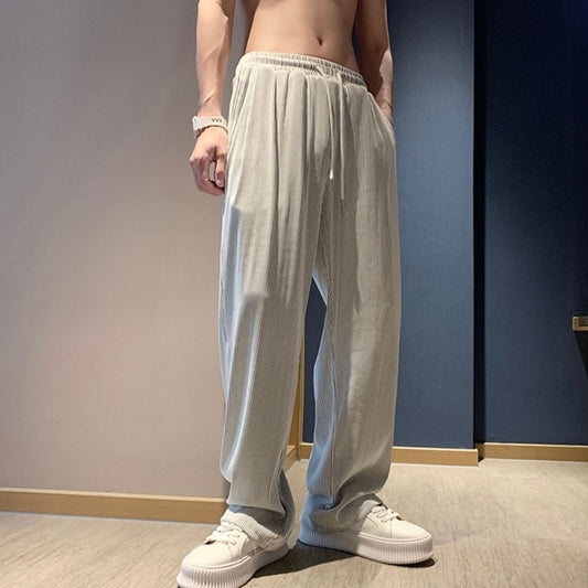 High Street Casual กางเกงฤดูใบไม้ผลิและฤดูใบไม้ร่วงหลวมตรง Sweatpants