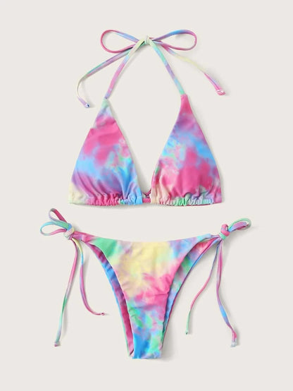 Printed Split Swimsuit for Women-Dive into Vibrant Beach Style