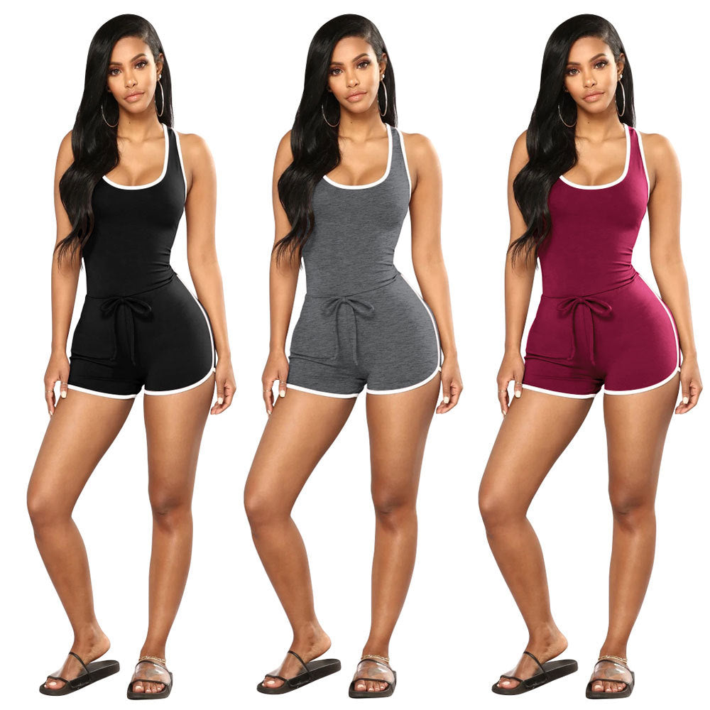 Fashion Solid Color Sexy Racer Back Jumpsuit-A Statement of Elegance