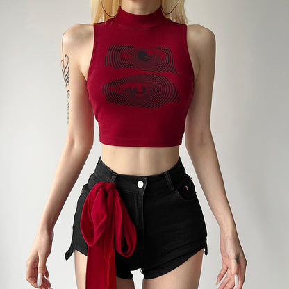 New Women's Clothing with Letters Printed Cropped Tank Top