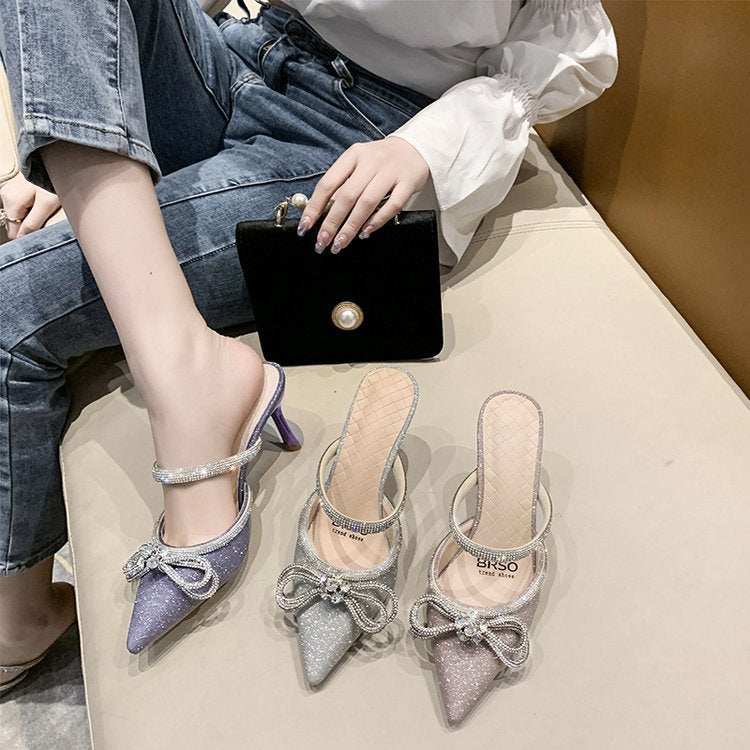 Stylish Stiletto Pointed Toe Slippers for Women