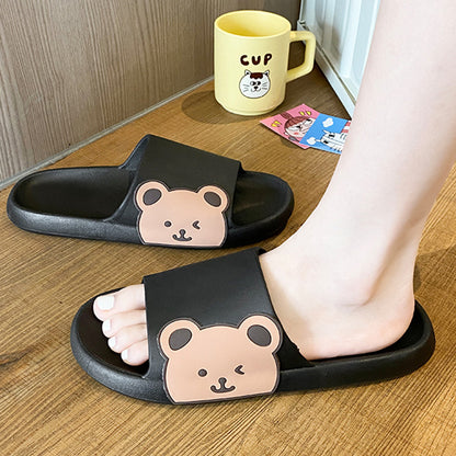 Adorable Bear-themed Beach Shoes and Bathroom Slippers