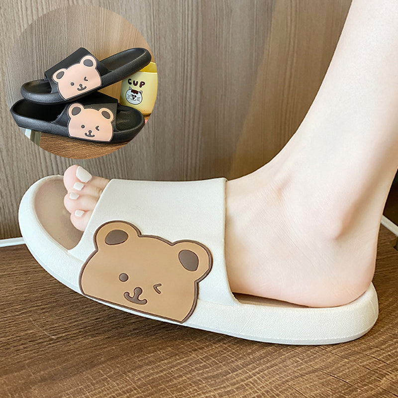 Adorable Bear-themed Beach Shoes and Bathroom Slippers