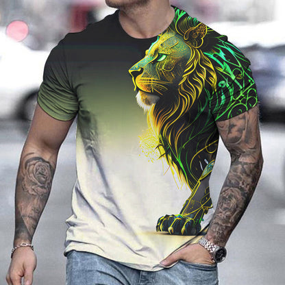 Men's Casual Short-Sleeved T-Shirt with Striking Printing