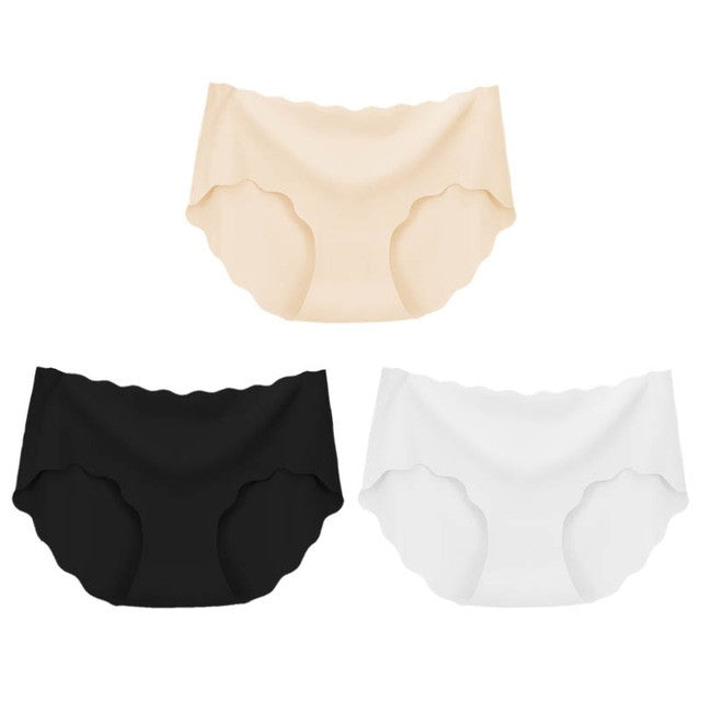 Set of 3 Seamless Silk Underwear for Women-Sexy and Comfortable