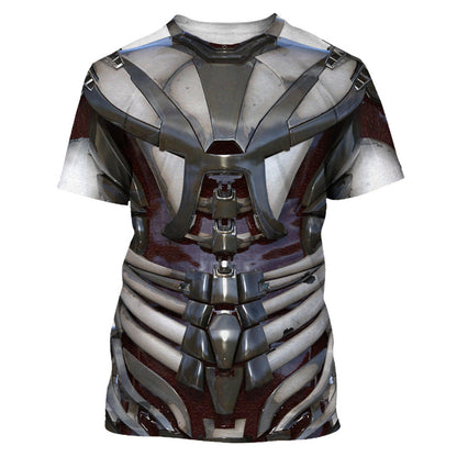 Men's Armor Pattern 3d Digital Printing Short-sleeved T-shirt