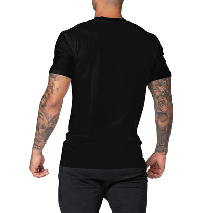 Skull Vibes: Men's Casual Round Neck Digital Print Short Sleeve Tee