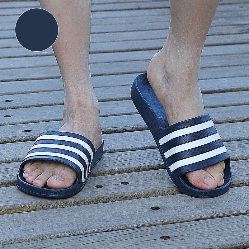 Non-Slip Striped Slippers for Soft Indoor Bathroom Comfort