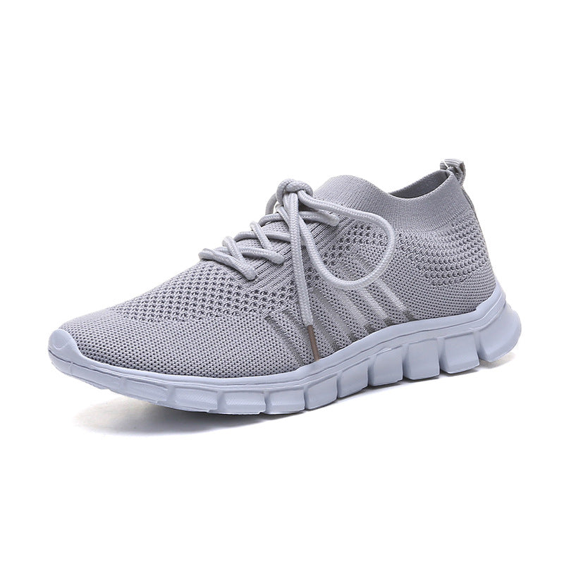 Breathable Women's Flying Knit Sports Shoes-Comfortable Flats