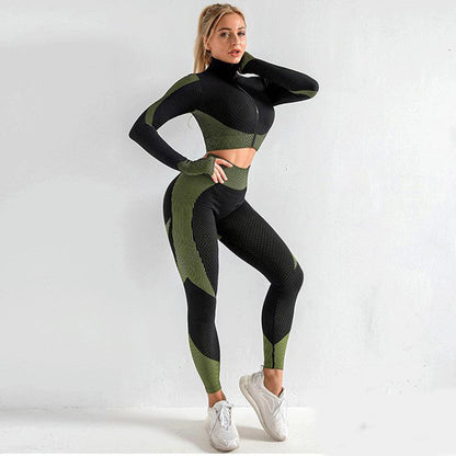 Women's Gym Clothing with Leggings, Crop Top and Sports Bra