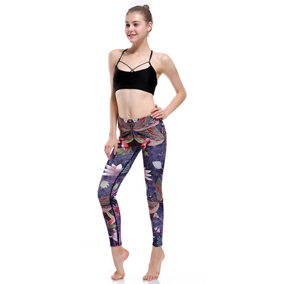 High Waist Hummingbird Yoga Workout Leggings for Active Fashion