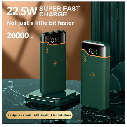 Batterie Externe 20000mAh การชาร์จแบบ Super Rapide 22.5W ชาร์จ 15W Sans Fil