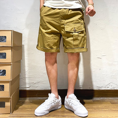 Men's Thin Loose Casual Cotton Cargo Shorts with Comfort and Trend