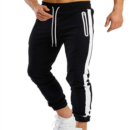 Men's Running Fitness Trousers-Stylish with Side Contrast Color