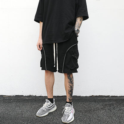 Reflective Contour Terry Drawstring Shorts with Comfort and Trend