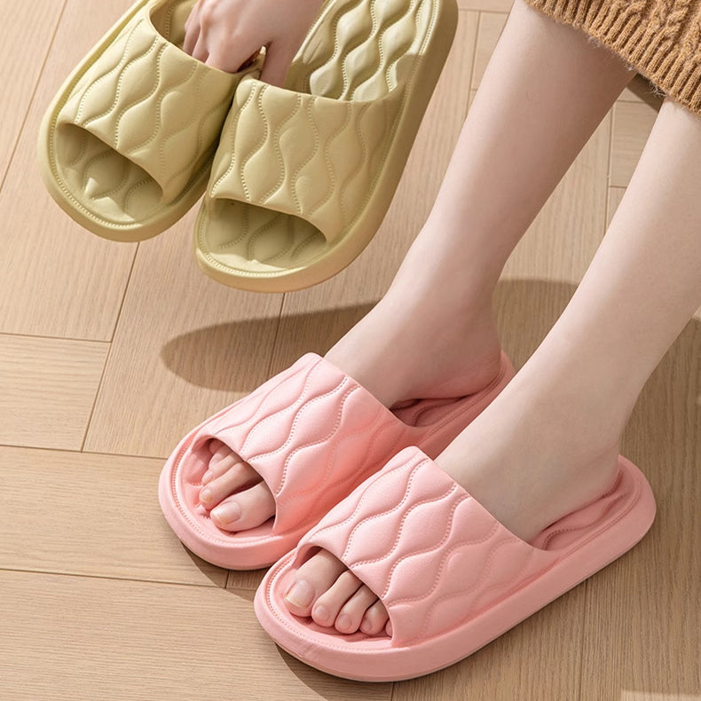 Ripple Style House Slippers, Soft EVA Bathroom Slippers