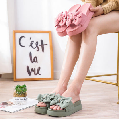 แฟชั่นรองเท้าแตะผู้หญิงฤดูร้อนกลางแจ้ง Casual Platform ความสูงเพิ่มรองเท้าแตะ Wedge