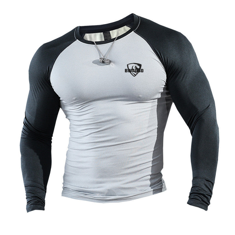 Men's Color Blocking Quick Dry Fitness Long Sleeve