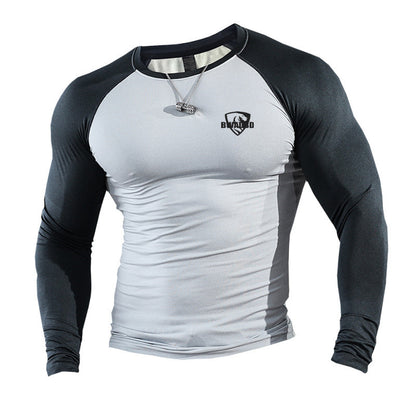 Men's Color Blocking Quick Dry Fitness Long Sleeve