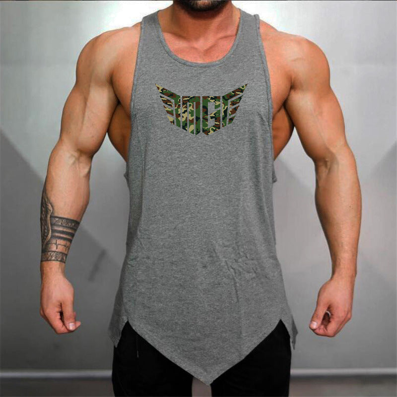 Camouflage Wings Muscle Men's Sports Fitness Vest-Casual and Loose Fit