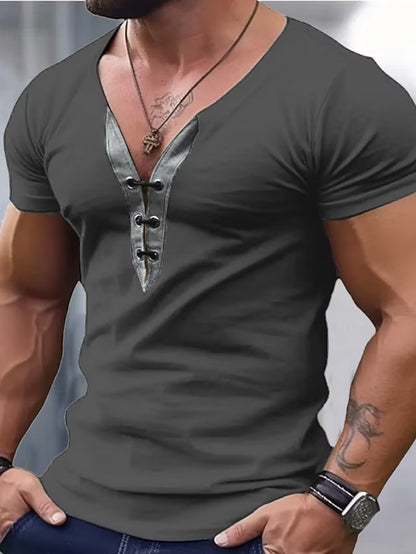 Men's Thin Stitching Sports Fitness Short Sleeve T-shirt