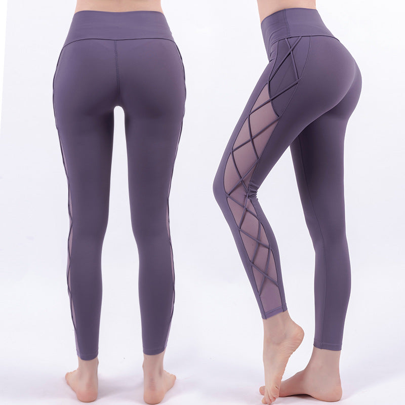 High-Waisted Nude Hip-lifting Tights for Fashionable Fitness