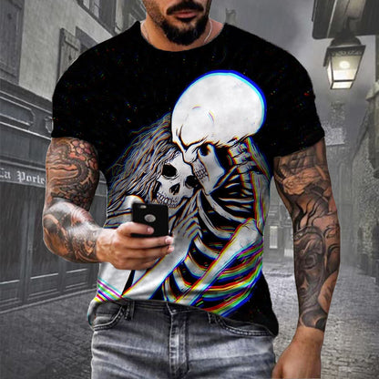 Men's T-shirt with Creative Skull 3D Digital Printing