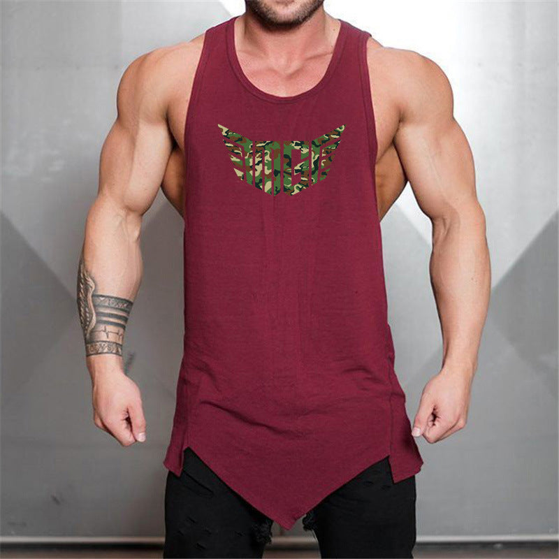 Camouflage Wings Muscle Men's Sports Fitness Vest-Casual and Loose Fit