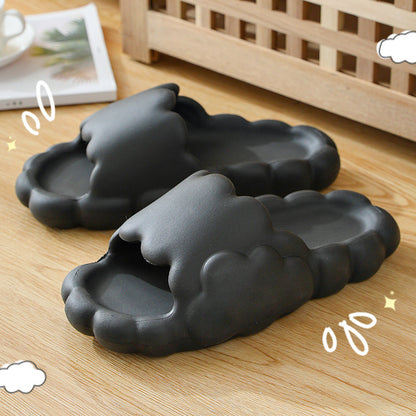 Whimsical Cartoon Thick-Bottom Cloud Slippers for Cozy Indoor Comfort