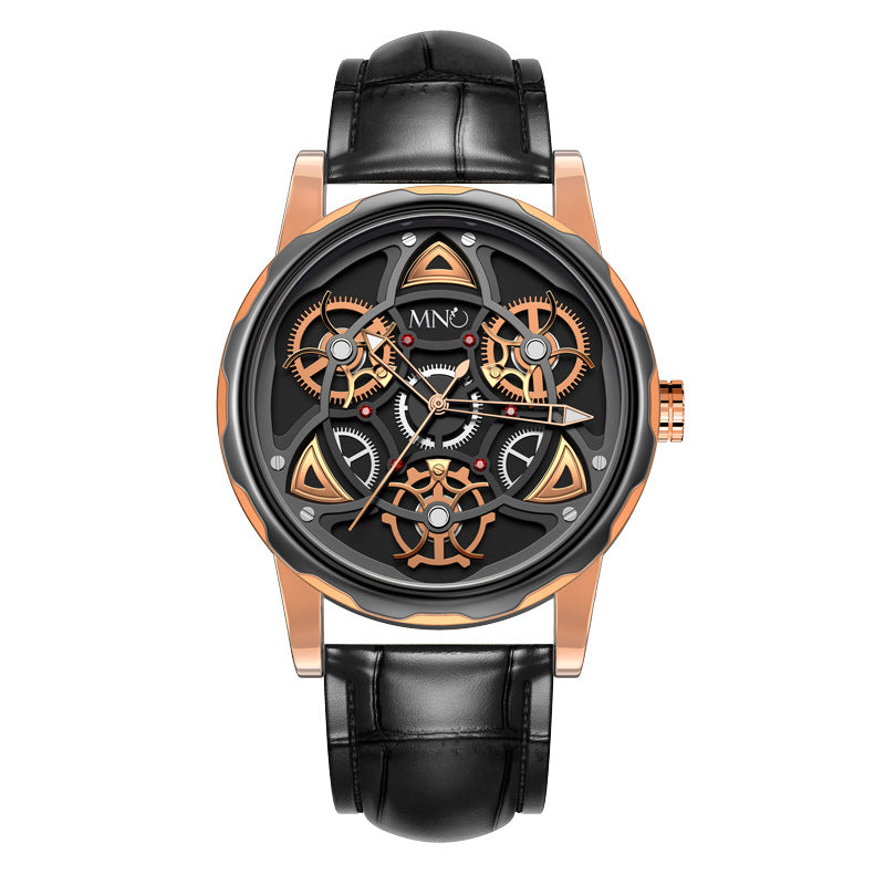 Black Gold Trend Three-Dimensional Watch-Personality Gear Gyro Design