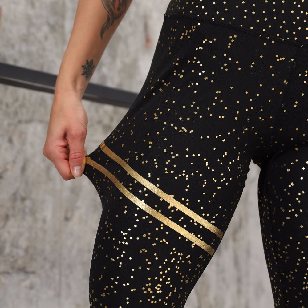 ខោកីឡា Yoga បោះពុម្ព Slim-Fit Sequined សម្រាប់ស្ត្រី