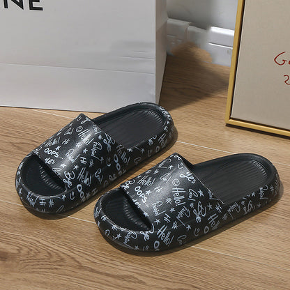 Women's Creative Print Platform Slippers for a Fashion-Forward Look