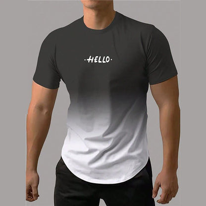 Men's Short-sleeved Sports T-shirt with Dynamic 3D Printing