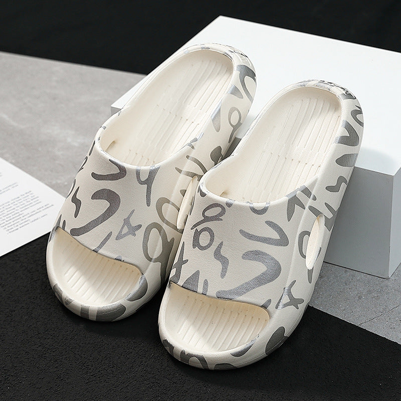 Women's Creative Print Platform Slippers for a Fashion-Forward Look