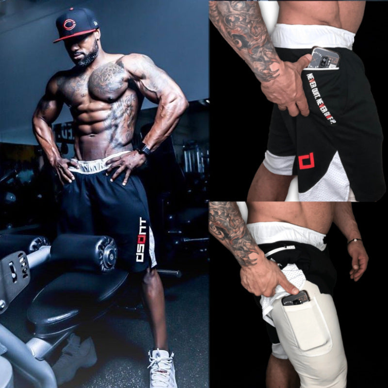 Muscle Men Double Layer Shorts with Stylish and Functional