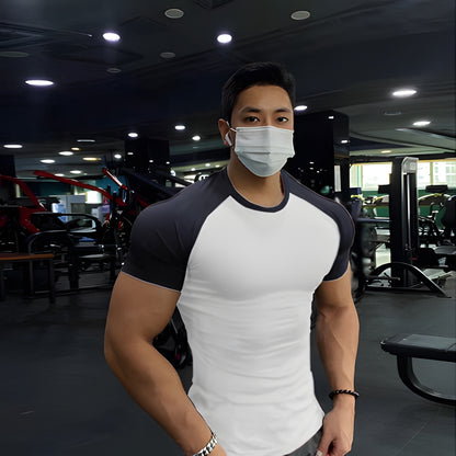 Men's Quick-Drying Tights with Exercise Short Sleeves T-Shirt