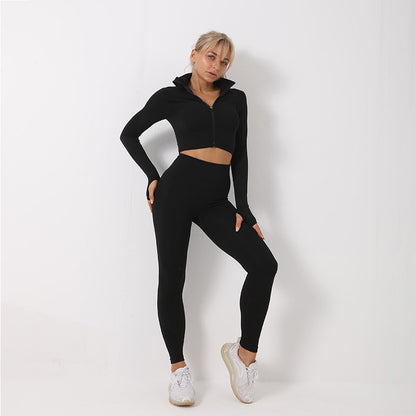 Women's Gym Clothing with Leggings, Crop Top and Sports Bra