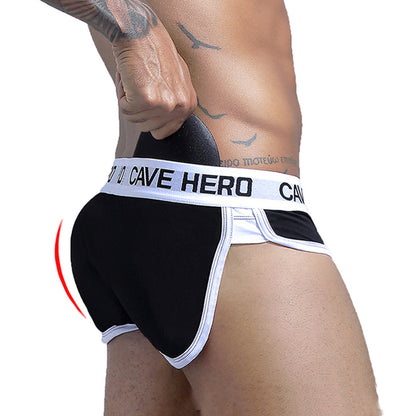 Men's Briefs with Sponge Mold Cup for Buttock Enrichment and Lifting