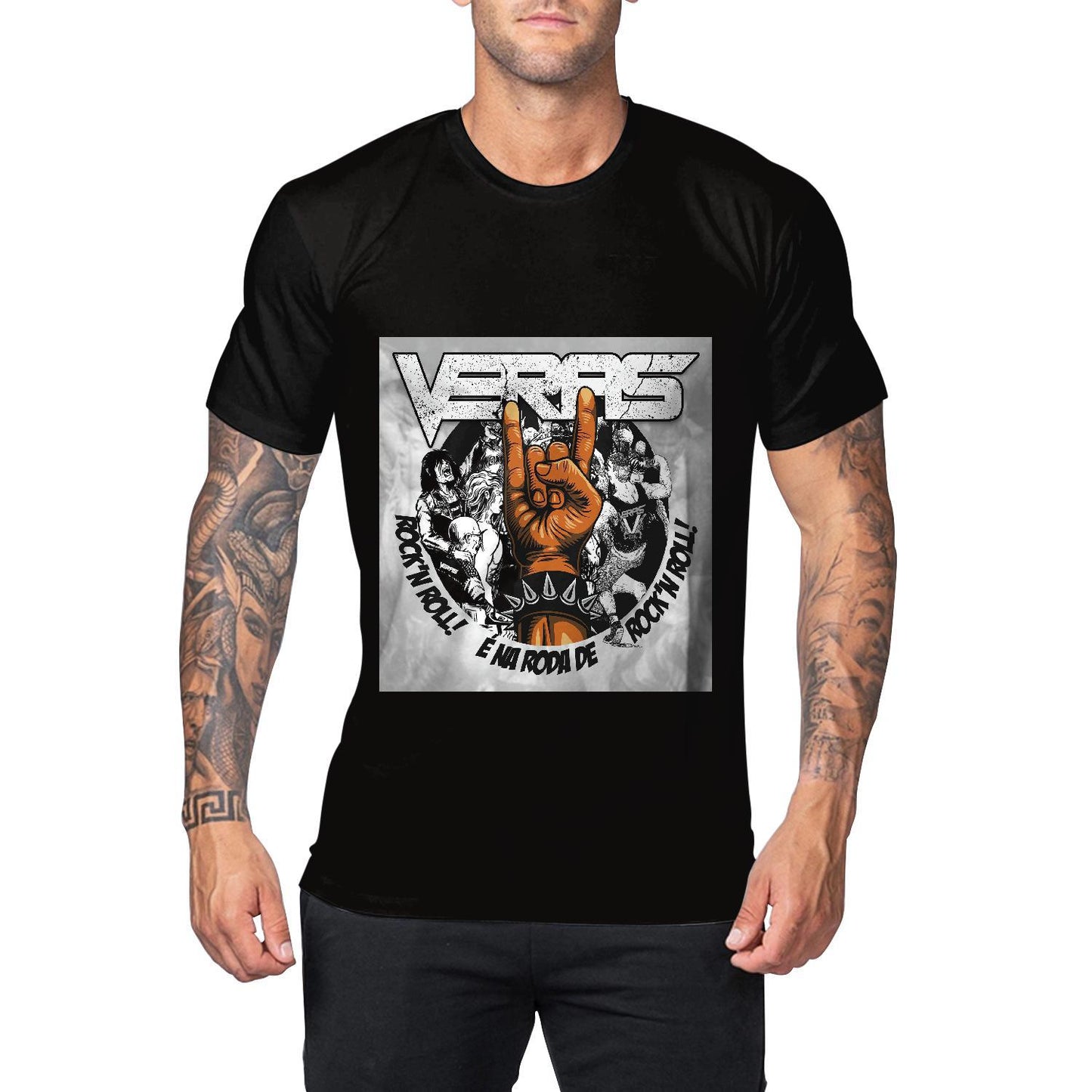 Skull Vibes: Men's Casual Round Neck Digital Print Short Sleeve Tee