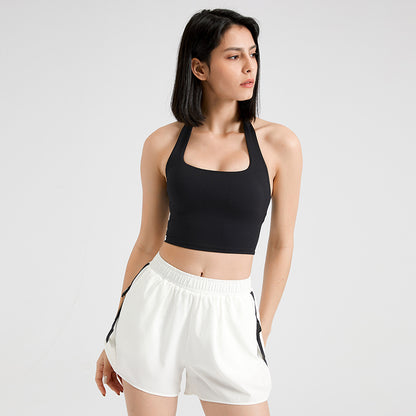 Halter Push-up Running Bra Outerwear សម្រាប់នារី